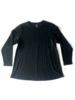 Segments 100% Merino Wool Black Long Sleeve Top 2X